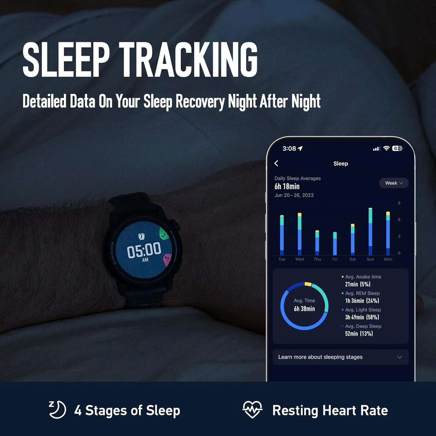 COROS PACE 3 Sport Watch GPS, Lightweight and Comfort, 17 Days Battery Life, Dual-Frequency GPS, Heart Rate, Navigation, Sleep Track, Training Plan, Run, Bike, and Ski (Black Silicone)