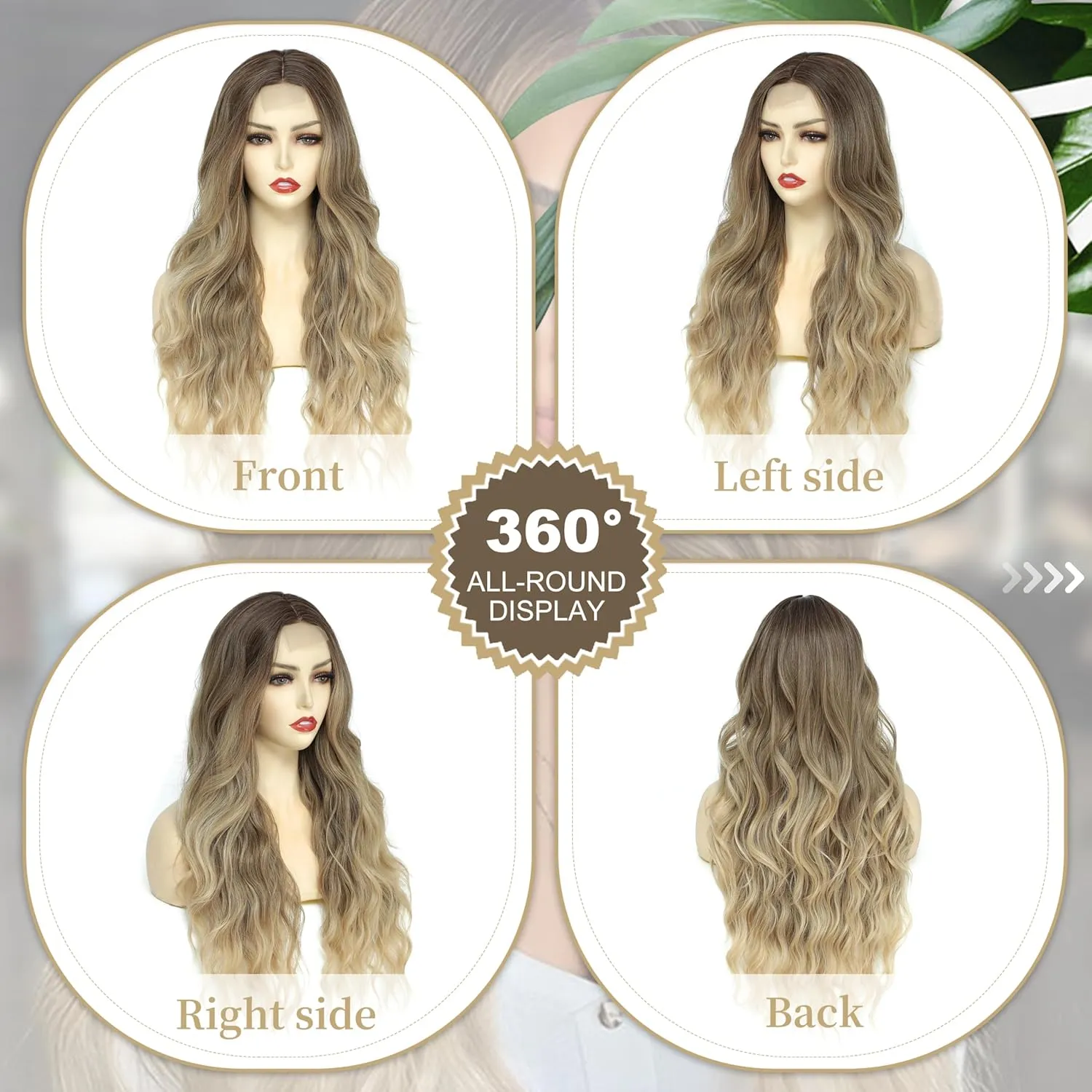 Cosplay Long Ombre Blonde Wig 26 Inch Middle Part Synthetic Wig Realistic Gifts Party Wigs for Women Daily Use Colorful Wigs (Ombre Blonde)