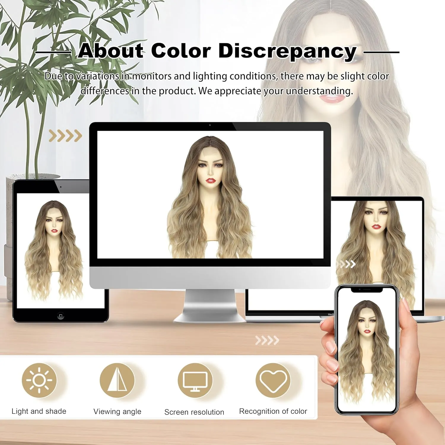 Cosplay Long Ombre Blonde Wig 26 Inch Middle Part Synthetic Wig Realistic Gifts Party Wigs for Women Daily Use Colorful Wigs (Ombre Blonde)