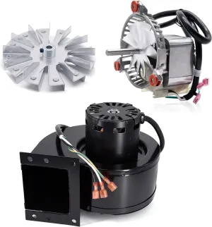 Criditpid 3-21-08639 Combustion Blower Motor & 3-21-33647 Distribution Blower Fan Kit for Harman P68, P43, P61, P38, P38 , Accentra 52i, Advance Pellet Stoves, with 3-20-502221 Fan Blade.