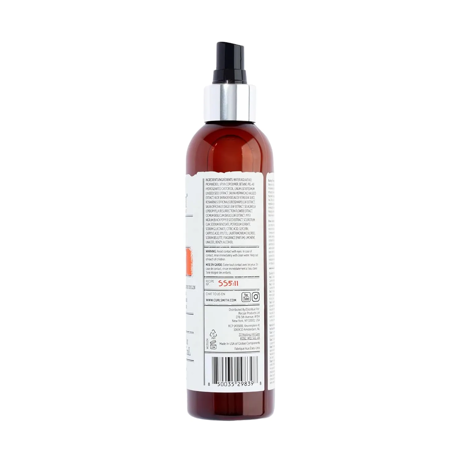 CURLSMITH - Effortless Waves Styling Spray, Lightweight and Moisturising, Reduce Frizz, Natural Look, For Wavy and Curly Hair, Vegan (8oz)