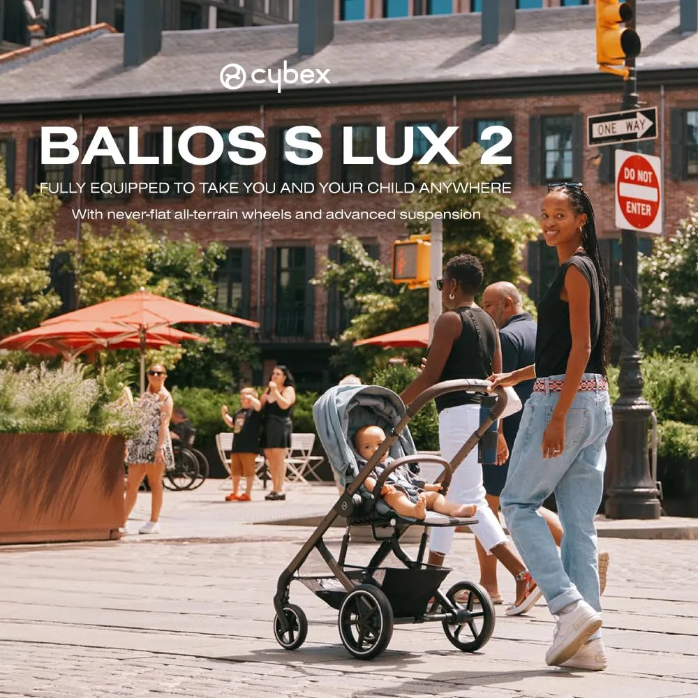 Cybex Balios S Lux Toddler and Baby Stroller with Reversible Seat, Unique One-Pull Harness, and Multiple Recline - Travel System Ready, with One Hand Fold, Taupe Frame/Seashell Beige Seat