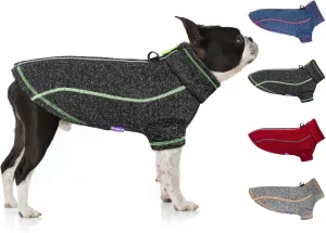 cyeollo Dog Coat Fleece Jacket Zipper up Sweater Reflective Jackets with D Ring Warm Clothes Cozy Jackets for Small Dogs