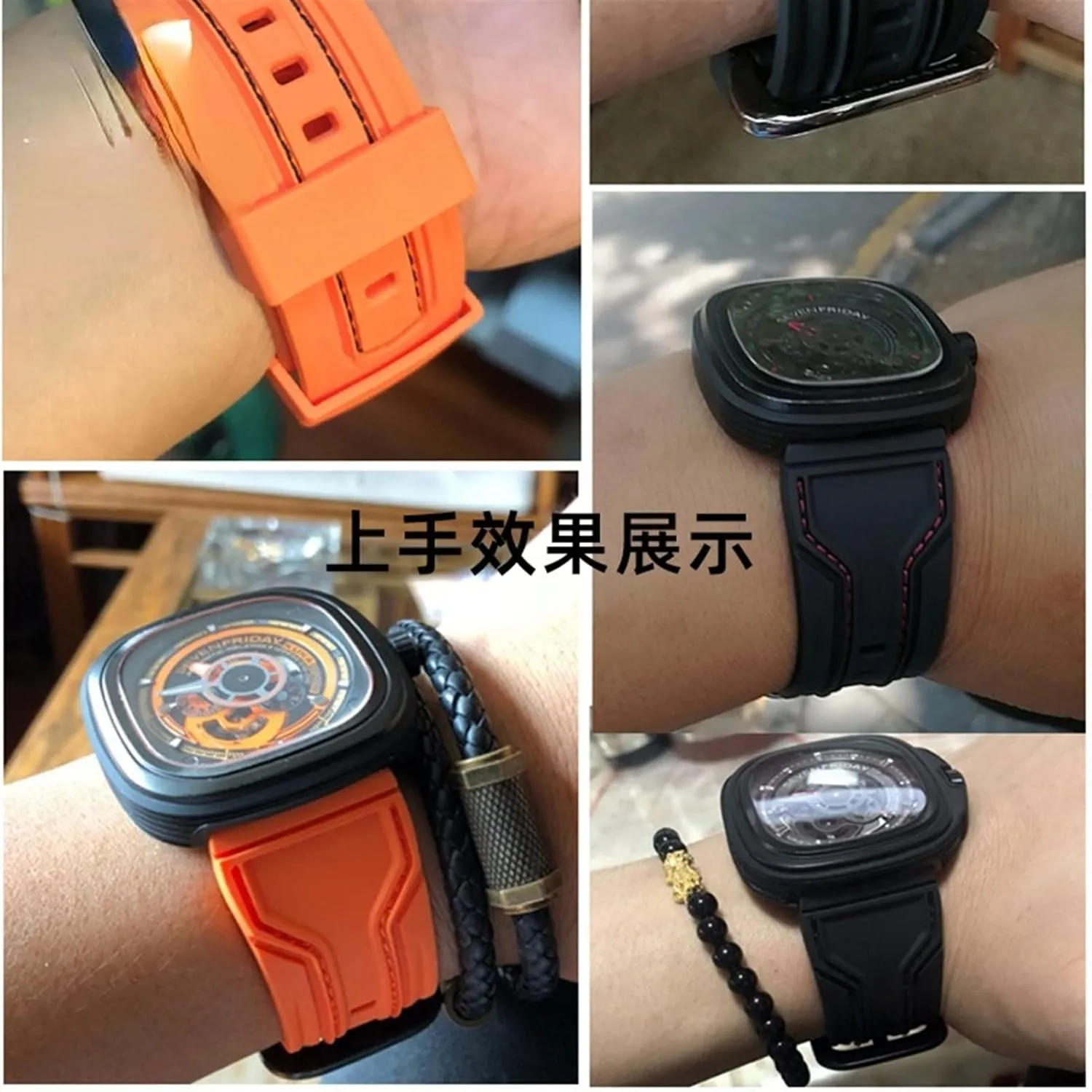 DASEB WatchBands For Seven Friday Rubber Watch Strap Egler Waterproof Watch Band Sevenfriday P Series Yp3c/02