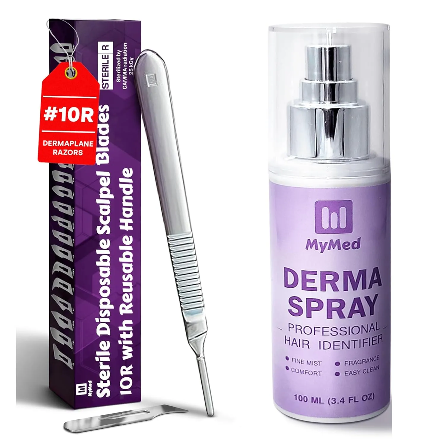 Dermaplane Spray   10R Dermaplane Razor for Women Face – Hair Identifier Spray & Hair Removal Spray with Precision Face Razors for Women
