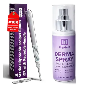 Dermaplane Spray   10R Dermaplane Razor for Women Face – Hair Identifier Spray & Hair Removal Spray with Precision Face Razors for Women