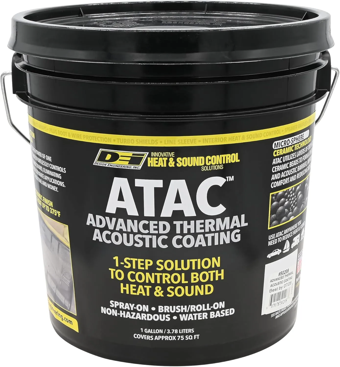Design Engineering - ATAC Advanced Thermal Acoustic Coating - 1 Gallon | 2-in-1 Sound & Heat Barrier for Car Insulation | Sound Deadening Spray/Roll On