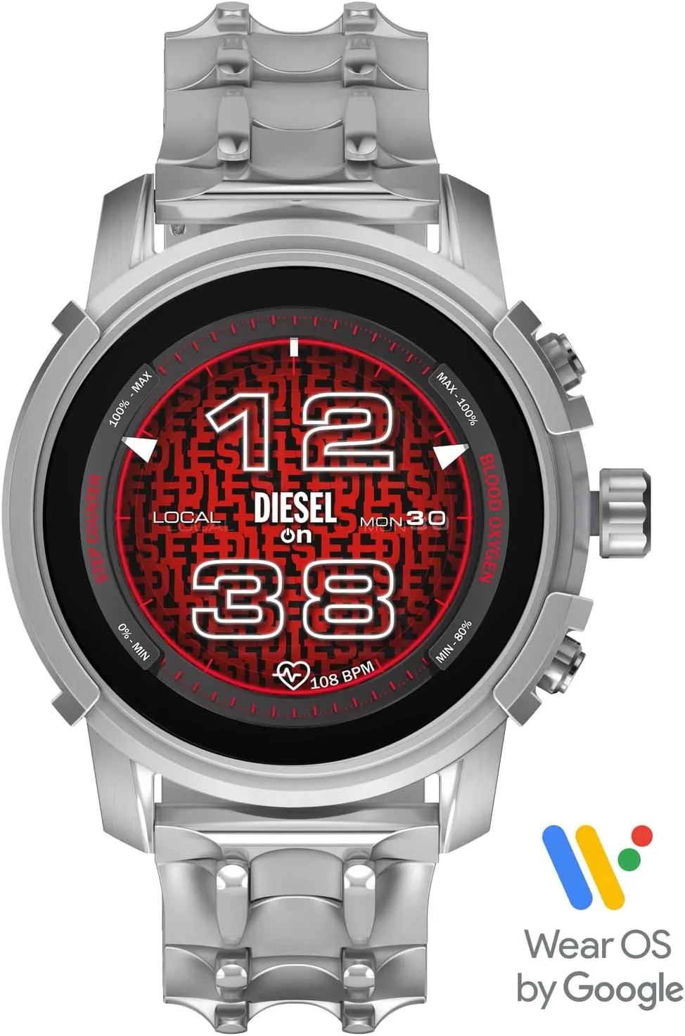Diesel Griffed Gen 6 Smartwatch with Alexa Built-In, Heart Rate, Blood Oxygen, GPS, Activity Tracking, Speaker, Smartphone Notifications