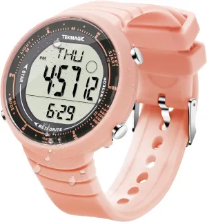 Digital Sports Watch 10 ATM 330ft Waterproof Suitable for Swimming and Diving with Silicone Band, Backlight, Alarm Clock, Stopwatch, Calendar, Dual Time Zone