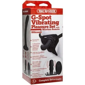 Doc Johnson Vac-U-Lock-G-Spot Vibrating Pleasure Set Silicone - Black
