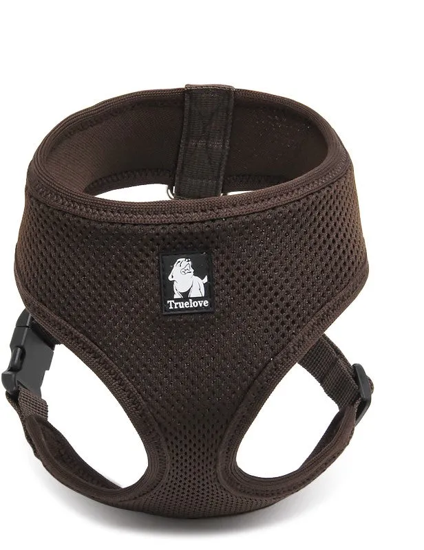 Dog Harness with Steel D Ring - Brown, XS