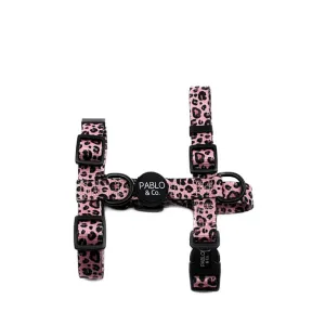 Dog Strap Harness - Pink Leopard