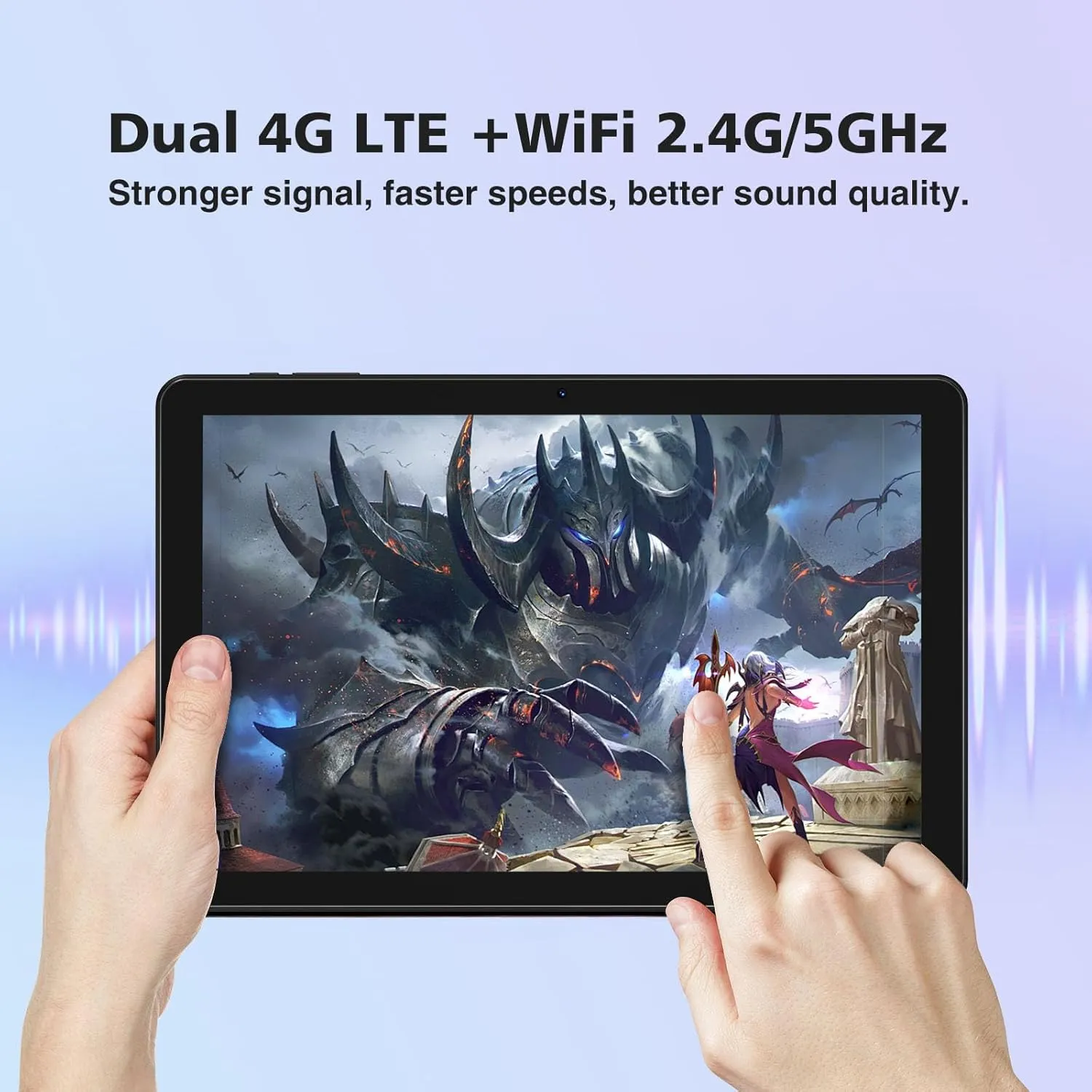 DOOGEE T10W Tablet with Keyboard,4G LTE Tablet,8000mAh Battery,128GB/1TB TF,Quad Core,Dual Camera,2.4G/5G WiFi,Keyboard and Mouse-Blue