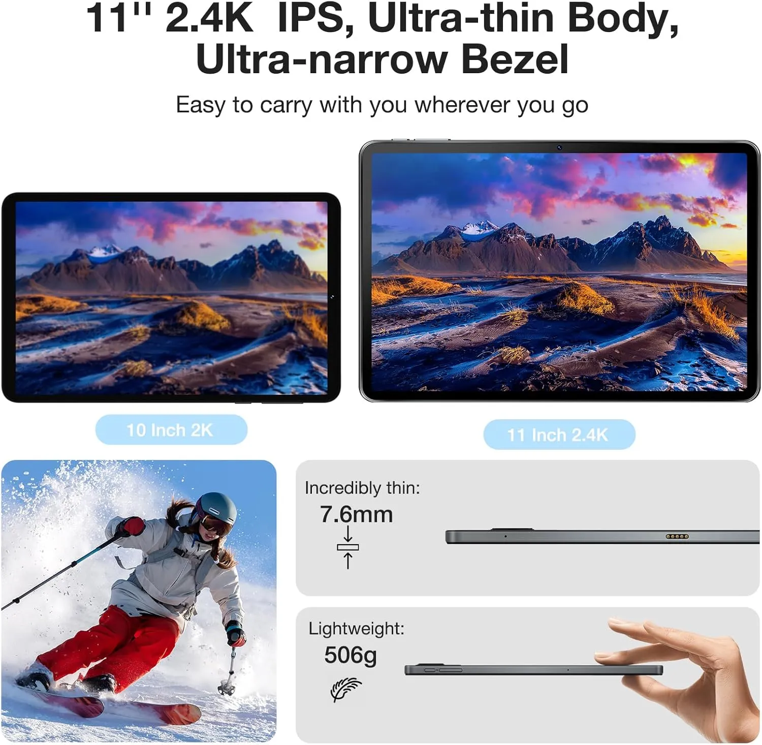 DOOGEE T30S 11 Inch Tablet, 2.4K Android 14 Tablet with 16GB RAM 256GB ROM, Octa-Core Android Tablet with 8580mAh Large Battery, 13MP 8MP, BT5.0, 5G WiFi, 4G Cellular Tablets