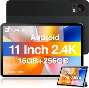 DOOGEE T30S Android Tablet, 2.4K 11 Inch Tablet Android Tablets with Octa Core Processor, 16GB RAM 256GB ROM, 8580mAh, Dual 13MP Camera, 4 Speakers, 5G WiFi 4G LTE, BT5.0, GPS, Black