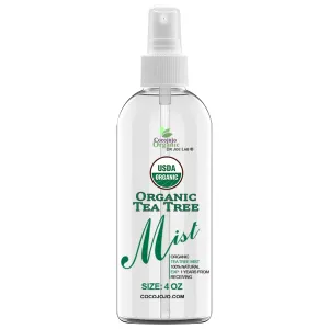 Dr Joe Lab Organic Tea Tree Mist For Skincare - USDA Certified - 4 oz- Face Spray - Soothing & Relaxing -Pure Essential Oil & Glycerin and Body Spray.