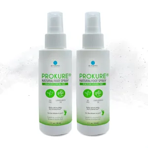 Dr. Robaina Skin Care Solution PROKURE Natural-Foot Spray Foot and Hand Spray For people prone to Nail Fungus, Athlete’s Foot and other foot and hand Dermatitis 2oz (60ml) (Pack of 2)
