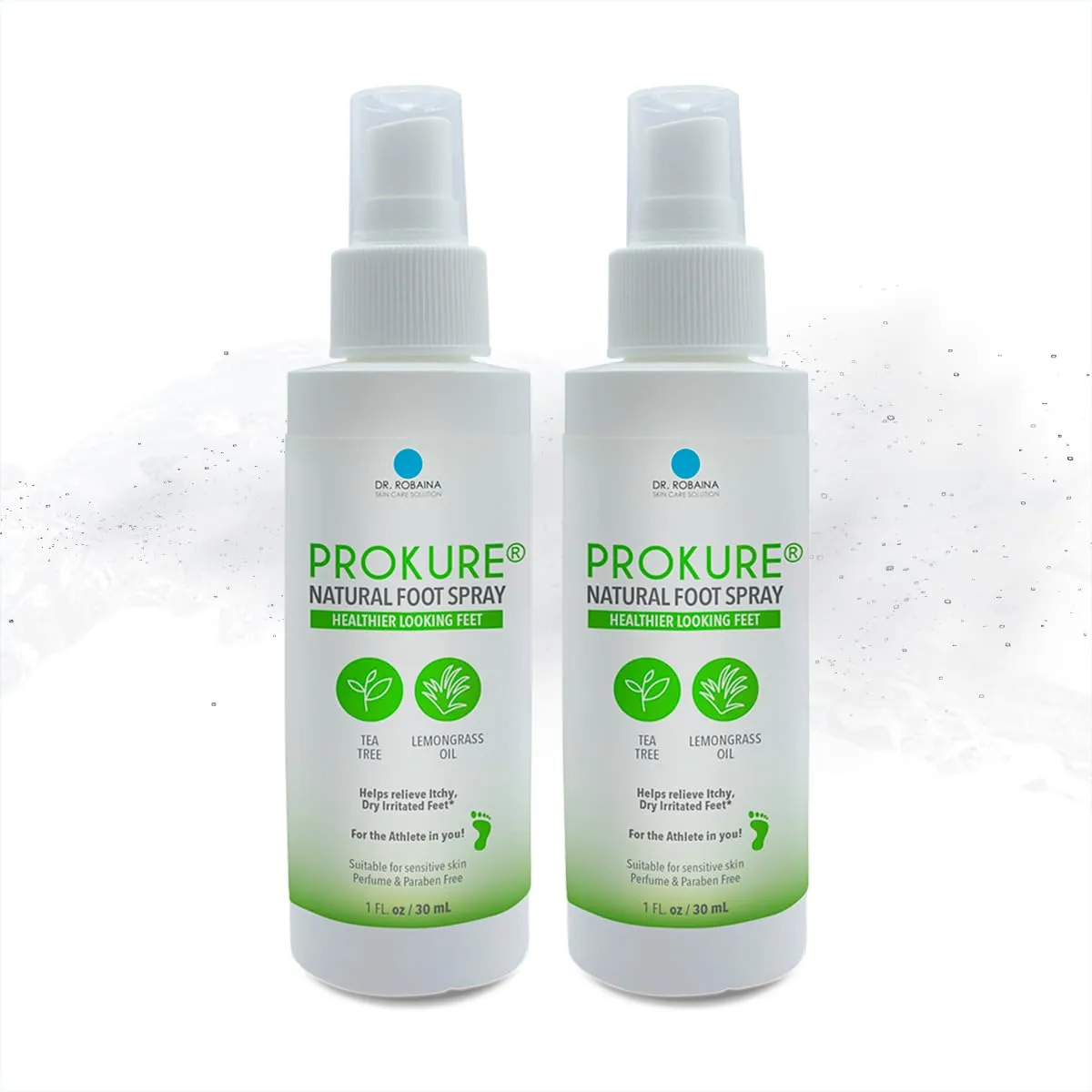 Dr. Robaina Skin Care Solution PROKURE Natural-Foot Spray Foot and Hand Spray For people prone to Nail Fungus, Athlete’s Foot and other foot and hand Dermatitis 2oz (60ml) (Pack of 2)