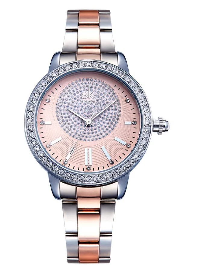 Drill steel belt ladies watch