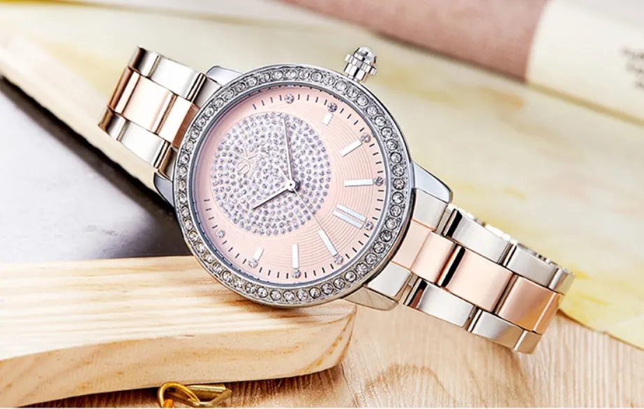 Drill steel belt ladies watch