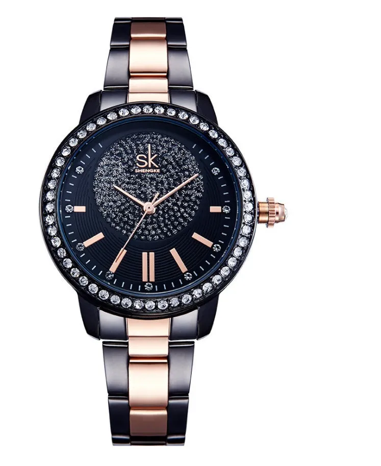 Drill steel belt ladies watch