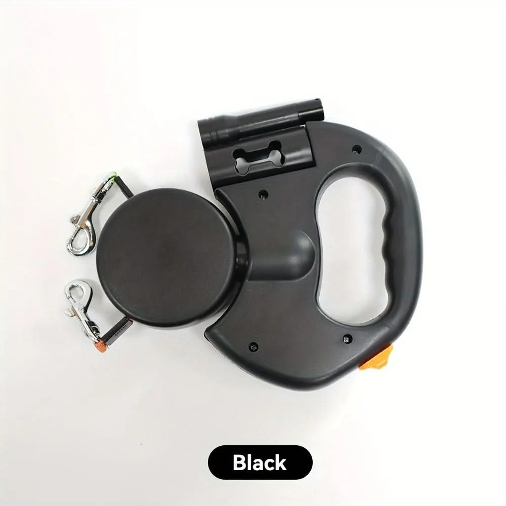 Dual-Ended Retractable Dog Leash for Two