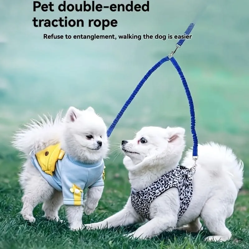 Dual-Ended Retractable Dog Leash for Two