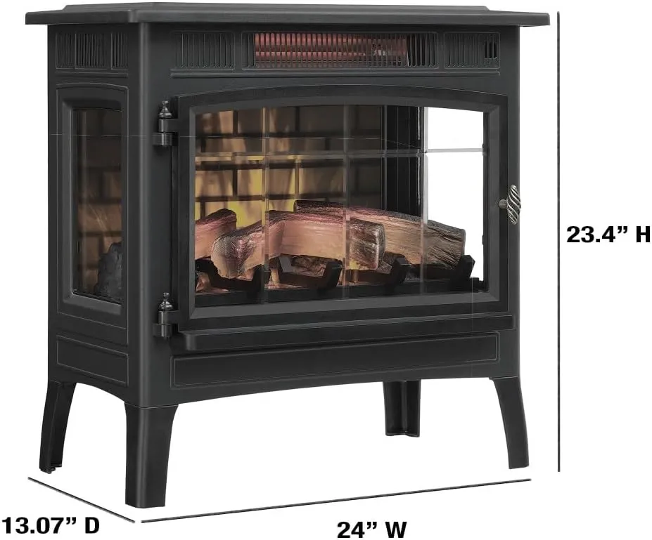 duraflame Freestanding Electric Fireplace Stove Heater with 3D Flame Effect for 1,000 Sq. Ft. Room, Navy