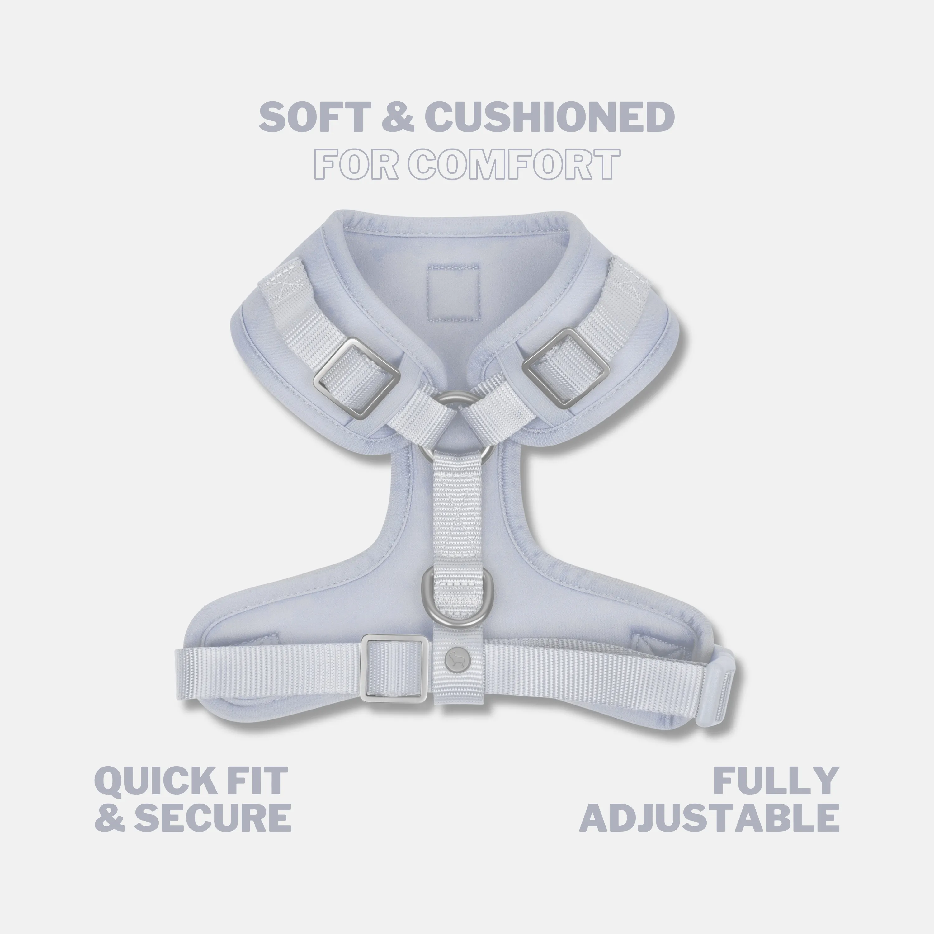 Easy Fit Nylon Fabric Cushioned Dog Harness | Frosted Blue
