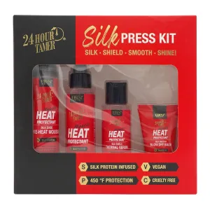 EBIN NEW YORK 24Hour Tamer Heat Styling Kit Hair Protection & Styling Set Spray, Mousse, Balm & Thermal Serum Frizz Control, Shine & Damage Prevention