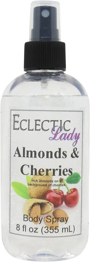 Eclectic Lady Almonds And Cherries Body Spray, 8 ounces, Body Mist for Women with Clean, Light & Gentle Fragrance, Cologne with Soft, Subtle Aroma For Daily Use