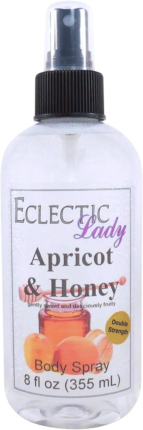 Eclectic Lady Apricot and Honey Body Spray, Double Strength, 16 ounces, Body Mist for Women with Clean, Light & Gentle Fragrance, Cologne with Soft, Subtle Aroma For Daily Use
