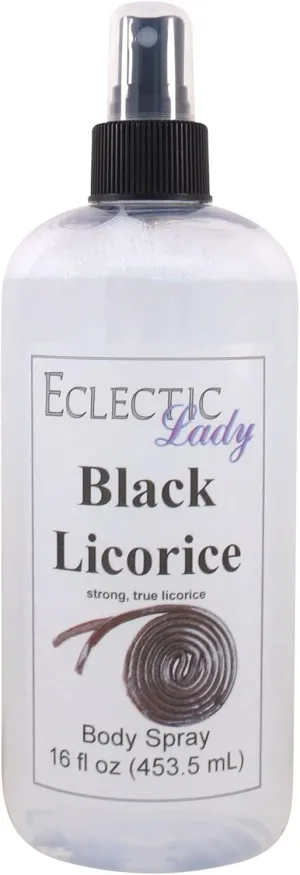 Eclectic Lady Black Licorice Body Spray, 16 ounces, Body Mist for Women with Clean, Light & Gentle Fragrance, Cologne with Soft, Subtle Aroma For Daily Use
