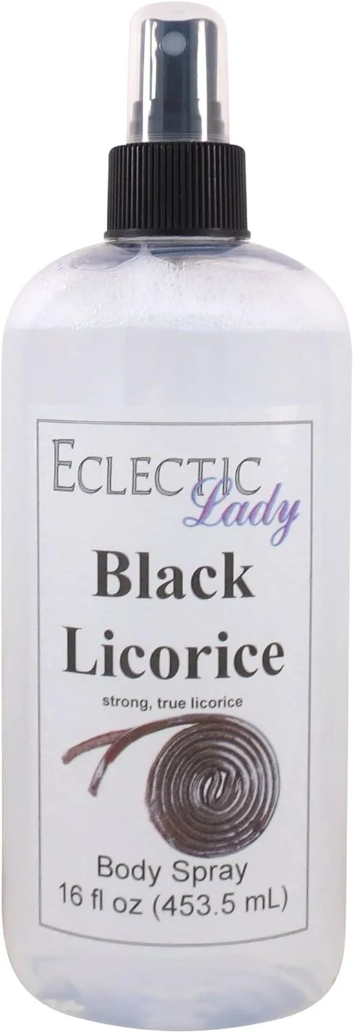 Eclectic Lady Black Licorice Body Spray, 16 ounces, Body Mist for Women with Clean, Light & Gentle Fragrance, Cologne with Soft, Subtle Aroma For Daily Use