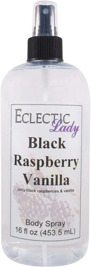 Eclectic Lady Black Raspberry Vanilla Body Spray, Double Strength, 16 ounces, Body Mist for Women with Clean, Light & Gentle Fragrance, Cologne with Soft, Subtle Aroma For Daily Use