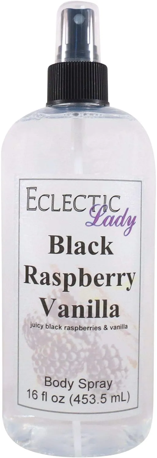Eclectic Lady Black Raspberry Vanilla Body Spray, Double Strength, 16 ounces, Body Mist for Women with Clean, Light & Gentle Fragrance, Cologne with Soft, Subtle Aroma For Daily Use