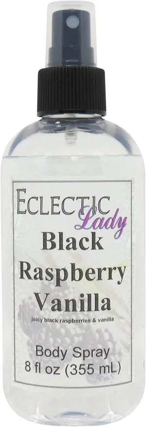 Eclectic Lady Black Raspberry Vanilla Body Spray, Double Strength, 8 ounces, Body Mist for Women with Clean, Light & Gentle Fragrance, Cologne with Soft, Subtle Aroma For Daily Use