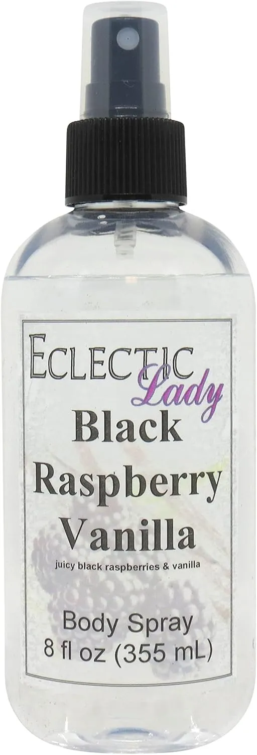 Eclectic Lady Black Raspberry Vanilla Body Spray, Double Strength, 8 ounces, Body Mist for Women with Clean, Light & Gentle Fragrance, Cologne with Soft, Subtle Aroma For Daily Use
