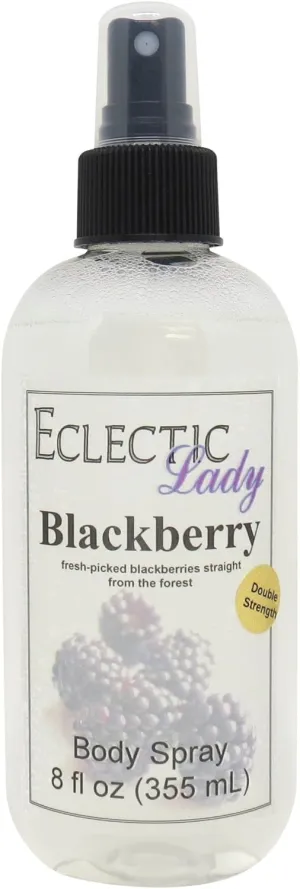 Eclectic Lady Blackberry Body Spray, Double Strength, 8 ounces, Body Mist for Women with Clean, Light & Gentle Fragrance, Cologne with Soft, Subtle Aroma For Daily Use