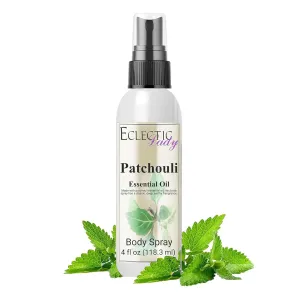 Eclectic Lady Body Spray Women, 4 Oz, Double Strength Patchouli Body Mist with Long-Lasting Fragrance, Earthy & Clean Scent Reminiscent of the 1960s & 70s, Light, Subtle Perfume with Wood Notes,