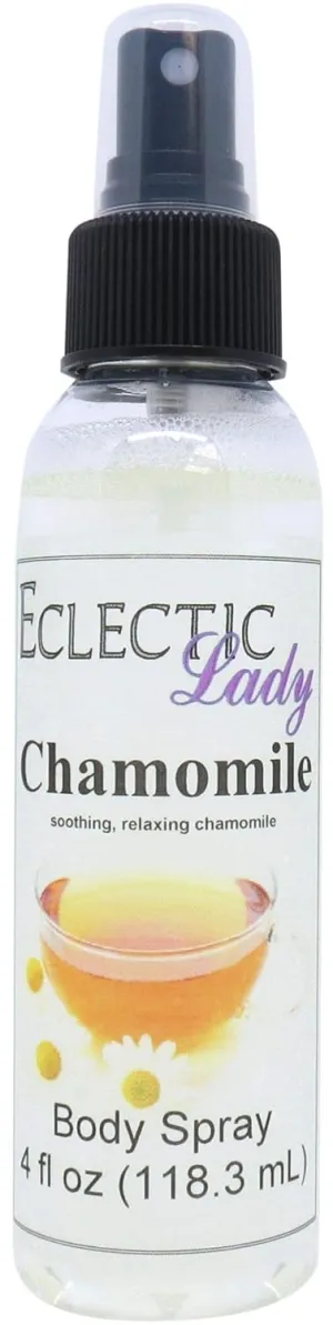 Eclectic Lady Chamomile Body Spray, Double Strength, 8 ounces, Body Mist for Women with Clean, Light & Gentle Fragrance, Cologne with Soft, Subtle Aroma For Daily Use