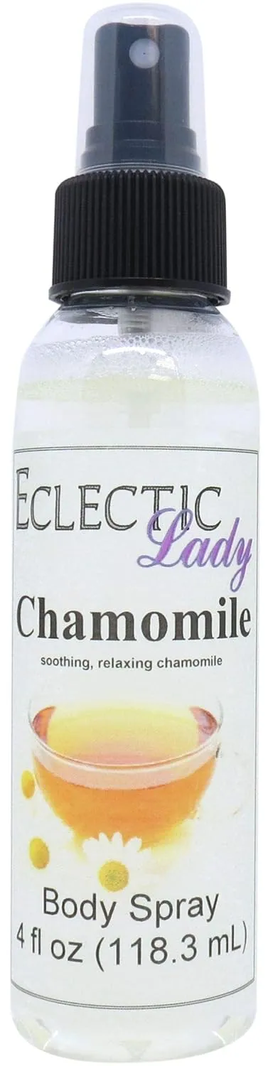 Eclectic Lady Chamomile Body Spray, Double Strength, 8 ounces, Body Mist for Women with Clean, Light & Gentle Fragrance, Cologne with Soft, Subtle Aroma For Daily Use