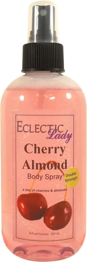 Eclectic Lady Cherry Almond Body Spray, Double Strength, 16 ounces, Body Mist for Women with Clean, Light & Gentle Fragrance, Cologne with Soft, Subtle Aroma For Daily Use