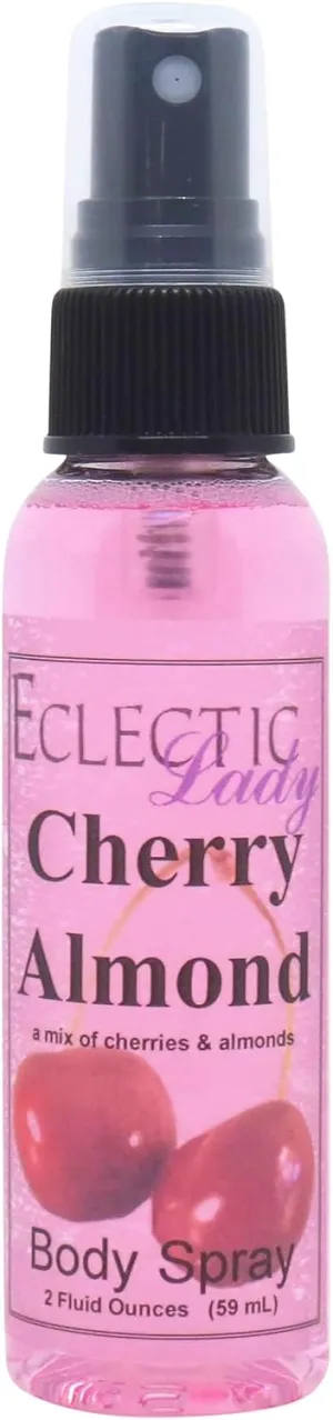 Eclectic Lady Cherry Almond Body Spray, Double Strength, 4 ounces, Body Mist for Women with Clean, Light & Gentle Fragrance, Cologne with Soft, Subtle Aroma For Daily Use