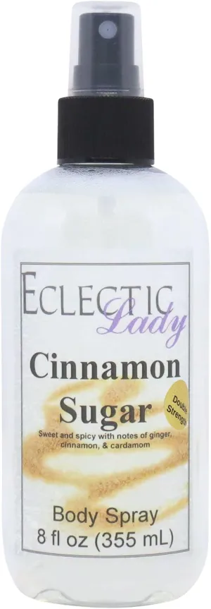 Eclectic Lady Cinnamon Sugar Body Spray, Double Strength, 8 ounces, Body Mist for Women with Clean, Light & Gentle Fragrance, Cologne with Soft, Subtle Aroma For Daily Use