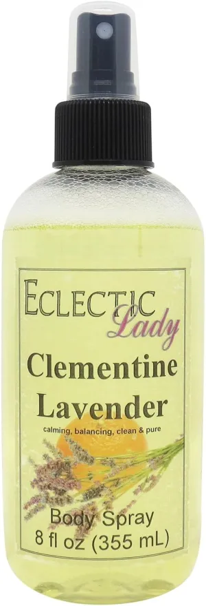 Eclectic Lady Clementine Lavender Body Spray, 16 ounces, Body Mist for Women with Clean, Light & Gentle Fragrance, Cologne with Soft, Subtle Aroma For Daily Use