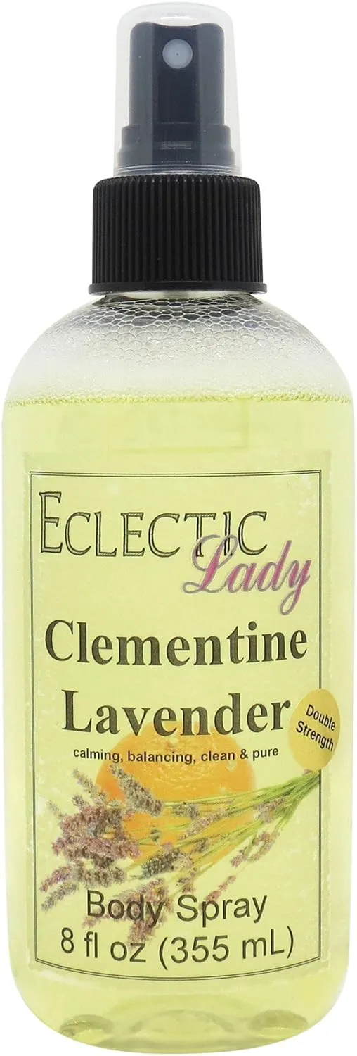 Eclectic Lady Clementine Lavender Body Spray, Double Strength, 8 ounces, Body Mist for Women with Clean, Light & Gentle Fragrance, Cologne with Soft, Subtle Aroma For Daily Use