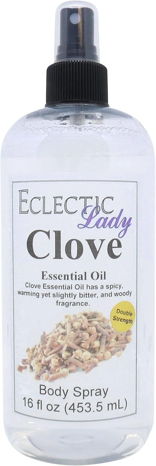 Eclectic Lady Clove Body Spray, Double Strength, 16 ounces, Body Mist for Women with Clean, Light & Gentle Fragrance, Cologne with Soft, Subtle Aroma For Daily Use