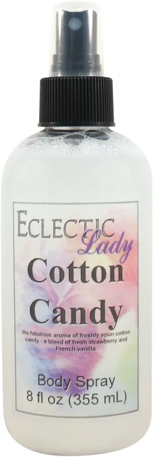 Eclectic Lady Cotton Candy Body Spray, Double Strength, 8 ounces, Body Mist for Women with Clean, Light & Gentle Fragrance, Cologne with Soft, Subtle Aroma For Daily Use