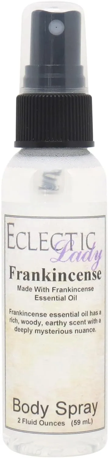 Eclectic Lady Frankincense Body Spray, Double Strength, 8 ounces, Body Mist for Women with Clean, Light & Gentle Fragrance, Cologne with Soft, Subtle Aroma For Daily Use